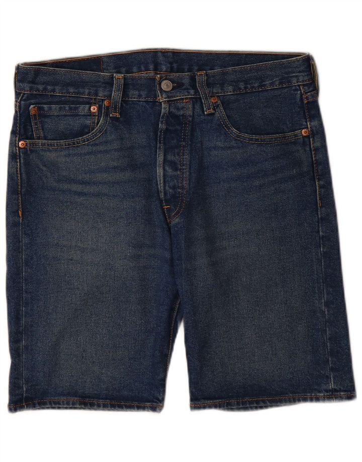 Pantaloni scurți din blugi pentru bărbați LEVI'S 501 W31, bumbac, albastru bleumarin mediu