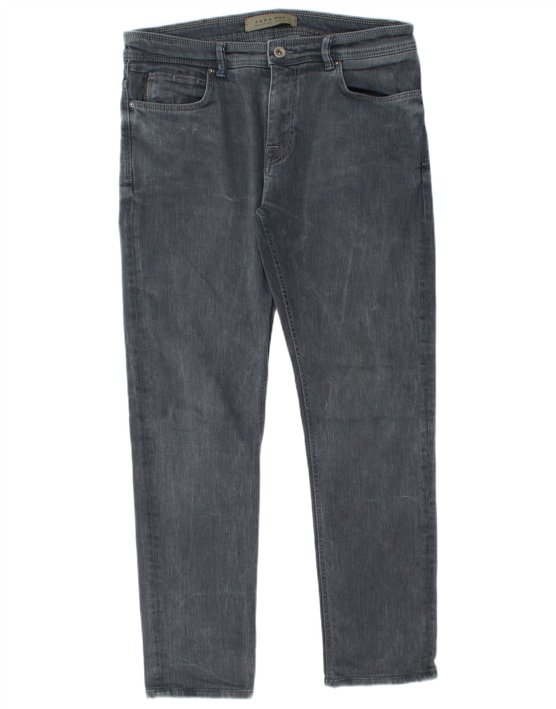 Blugi slim pentru bărbați Zara EU 42 Large W32 L28 Gri Bumbac