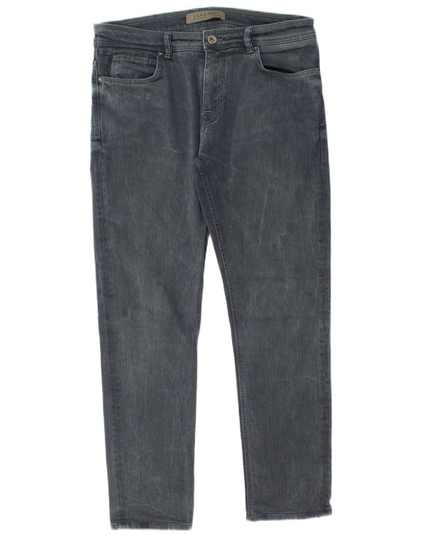 Blugi slim pentru bărbați Zara EU 42 Large W32 L28 Gri Bumbac