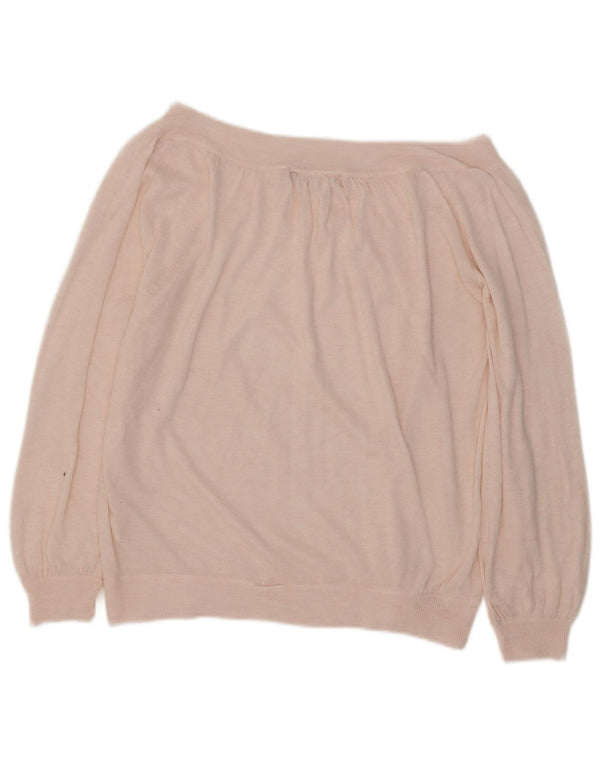 Pulover pentru femeie Zara cu gât de barcă UK 12 Roz mediu acrilic