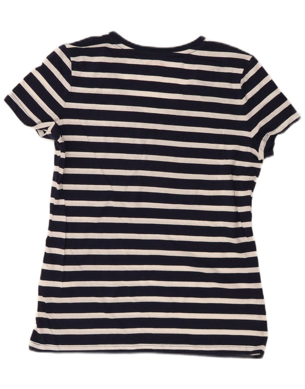 Tricou pentru femei Nautica Top UK 10 mic din bumbac cu dungi bleumarin