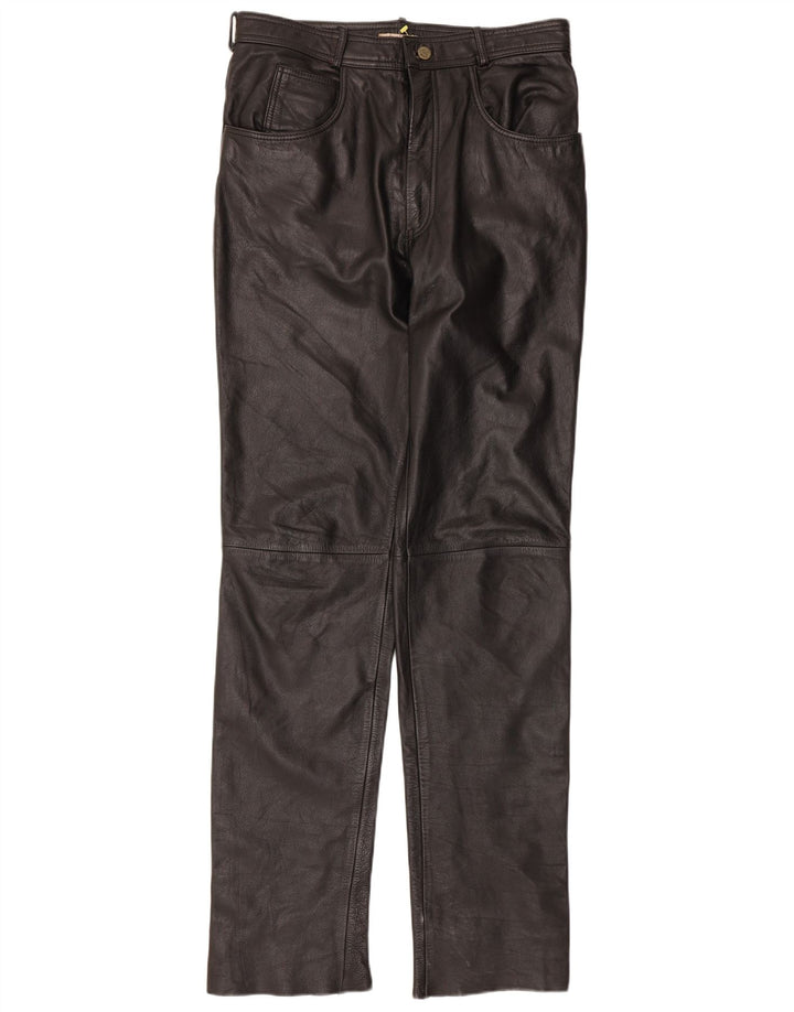 Pantaloni subțiri din piele pentru bărbați Linus L34 L34 negru