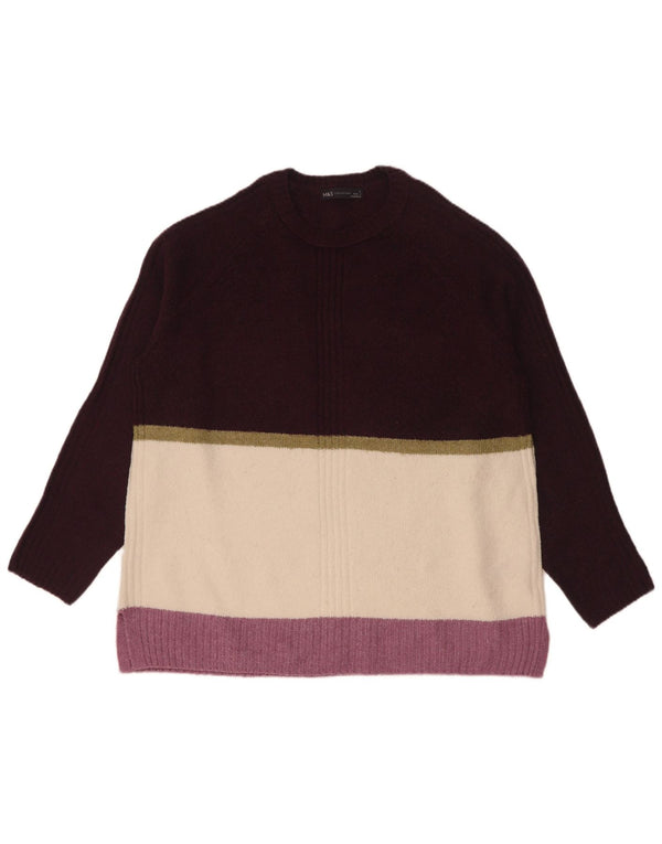 Pulover pentru femei Marks & Spencer cu decolteu triplu UK 16 mare violet