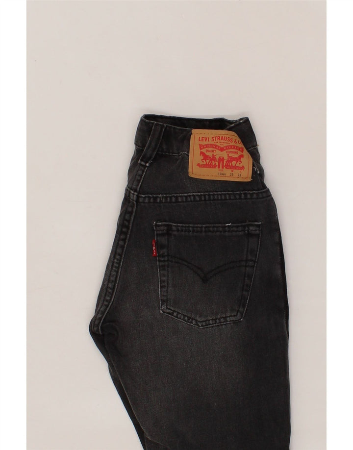 LEVI'S Boys 511 Distressed Slim Jeans 9-10 Years W25 L25 Black Cotton Vintage Levi's and Second-Hand Levi's from Messina Hembry 