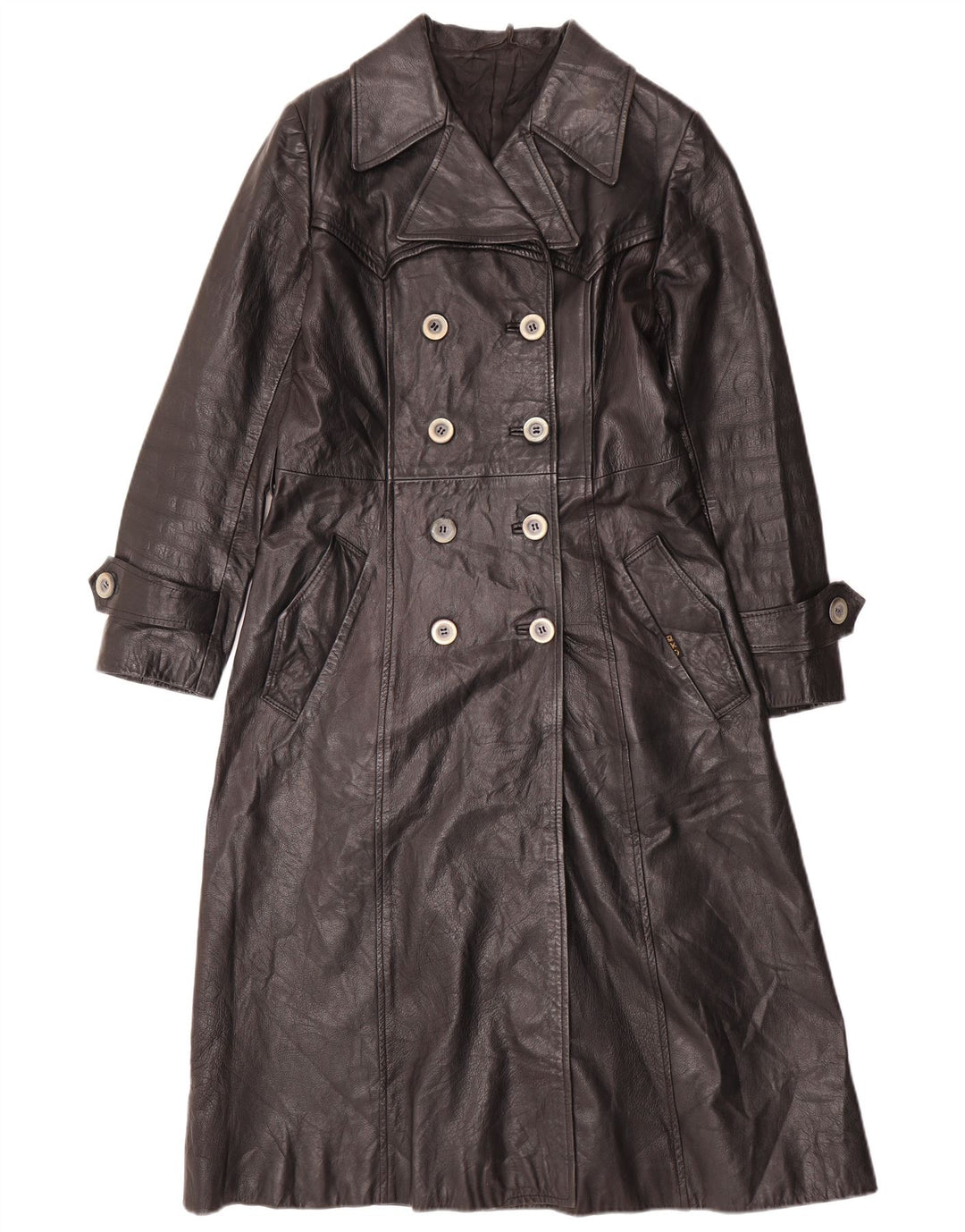 Palton de piele pentru femei VINTAGE UK 12 Piele neagră medie