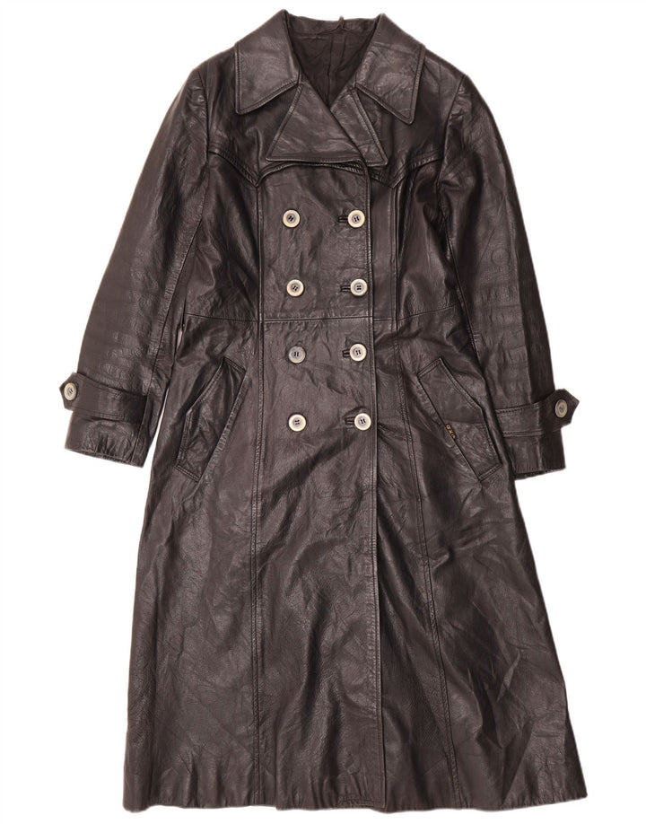 Palton de piele pentru femei VINTAGE UK 12 Piele neagră medie