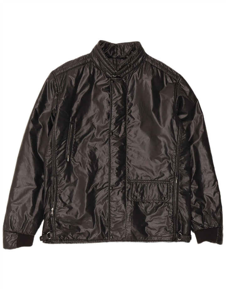 Jachetă căptușită vintage pentru bărbați IT 56 3XL bumbac negru