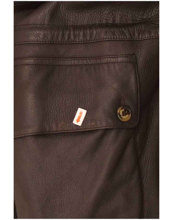 Jachetă din piele pentru bărbați Loro Piana UK 44 2XL piele maro