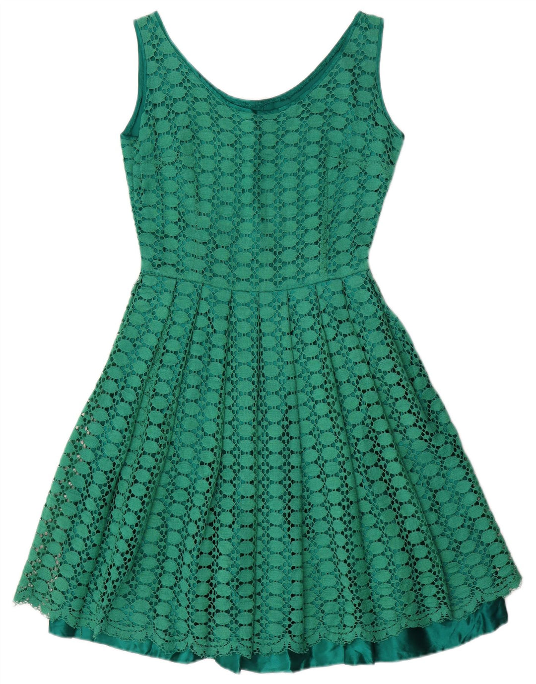 VINTAGE Rochie A-Line fără mâneci pentru femei UK 10 Small Green