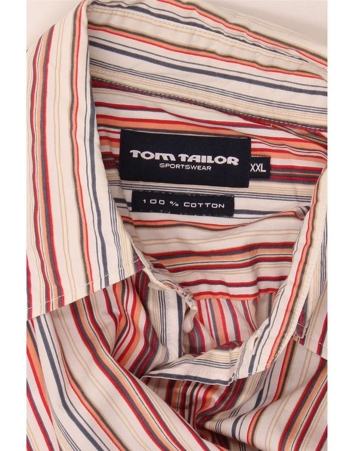 TOM TAILOR Cămașă cu mânecă scurtă pentru bărbați 2XL, bumbac cu dungi multicolore