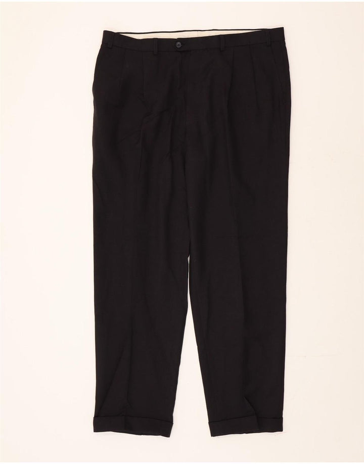 Pantaloni de costum pentru bărbați Marks & Spencer L40 L33 bleumarin poliester