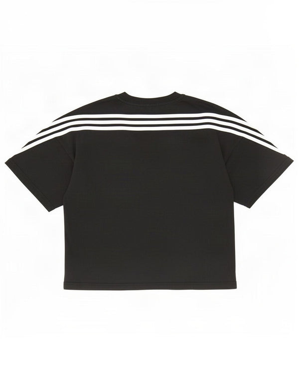 Tricou Adidas pentru femei Crop Top UK 12/14 Medium Black Bumbac