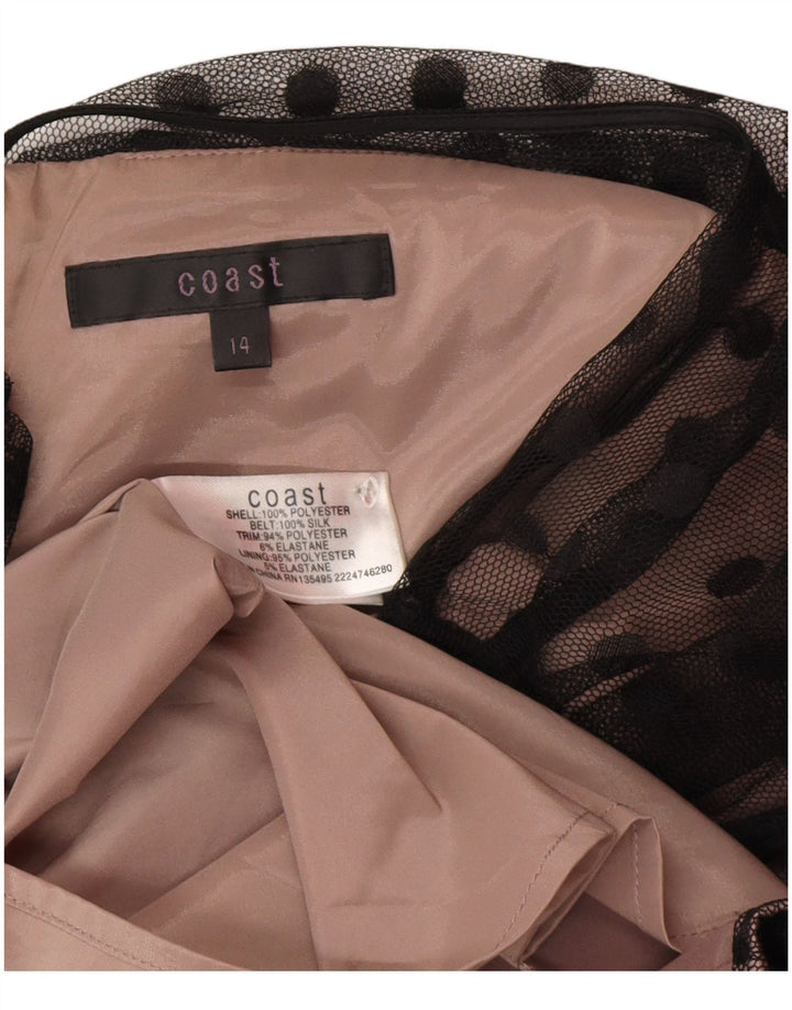 Rochie teacă cu mâneci 3/4 pentru femei Coast UK 14 Medium Black Polka Dot Poliester