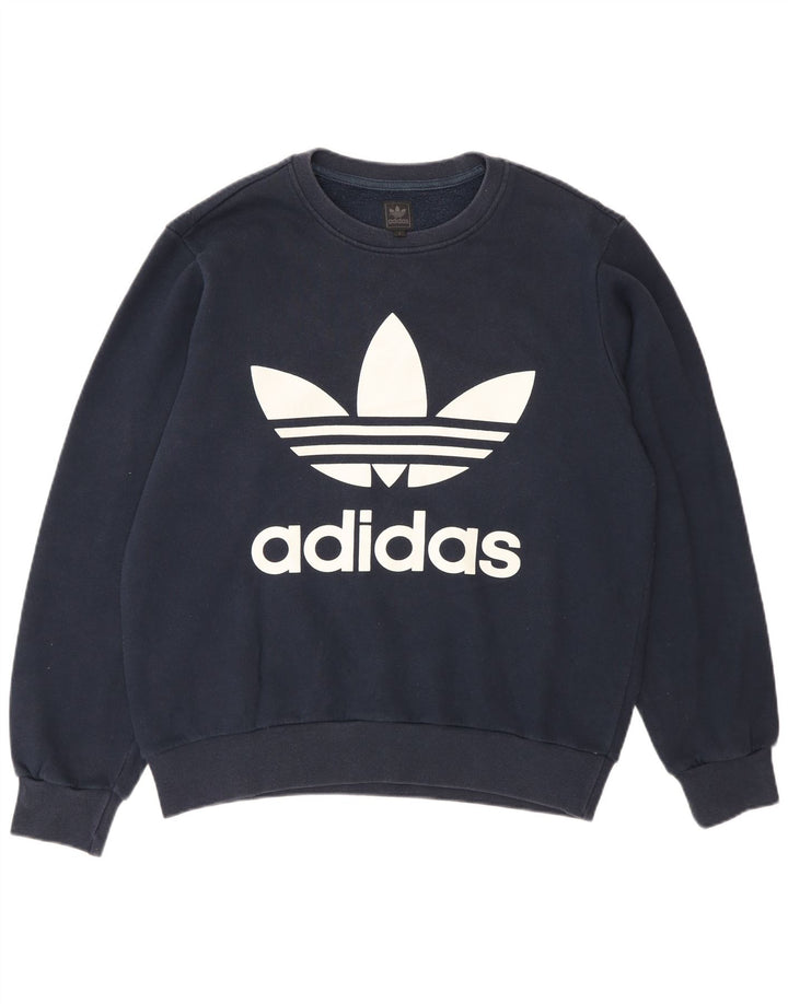 Hanorac grafic pentru bărbați Adidas Jumper mic din bumbac bleumarin