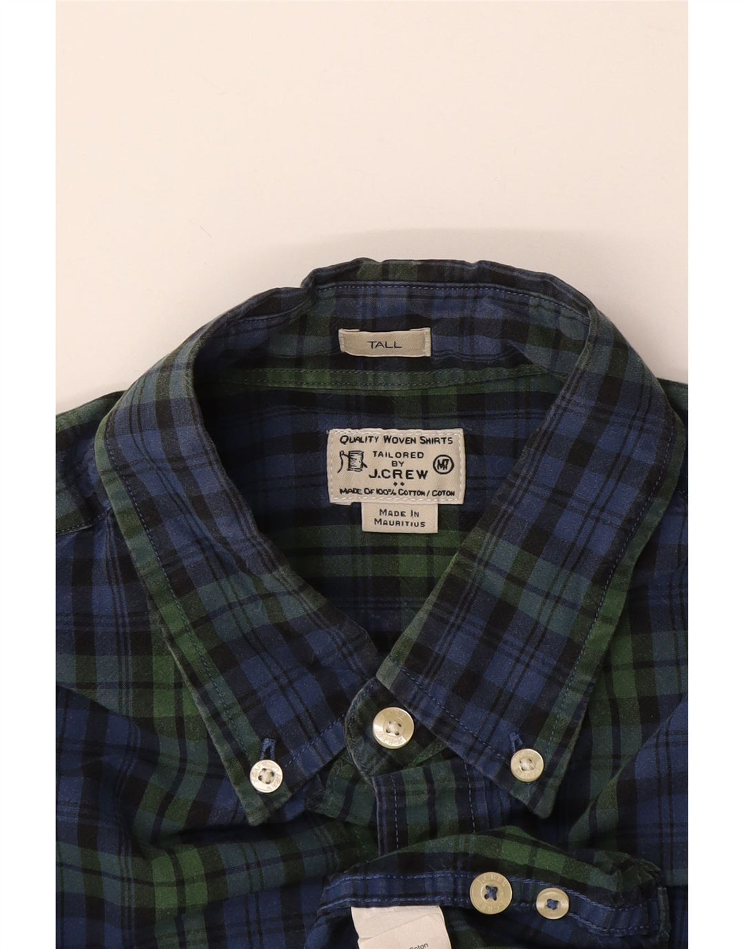 Cămașă pentru bărbați J. Crew Tailored Fit Bumbac cu carouri, albastru, mediu