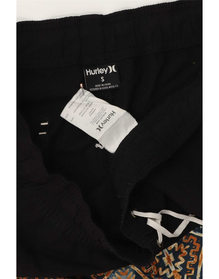 Pantaloni scurți de înot Hurley pentru bărbați, poliester geometric geometric mic, negru