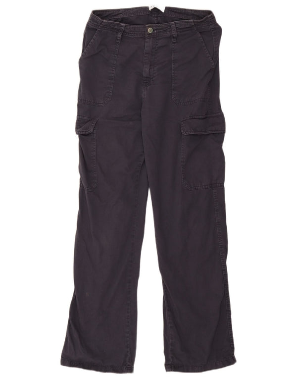 Pantaloni cargo drepti pentru femei Zara EU 38 Mici L28 L31 Bleumarin