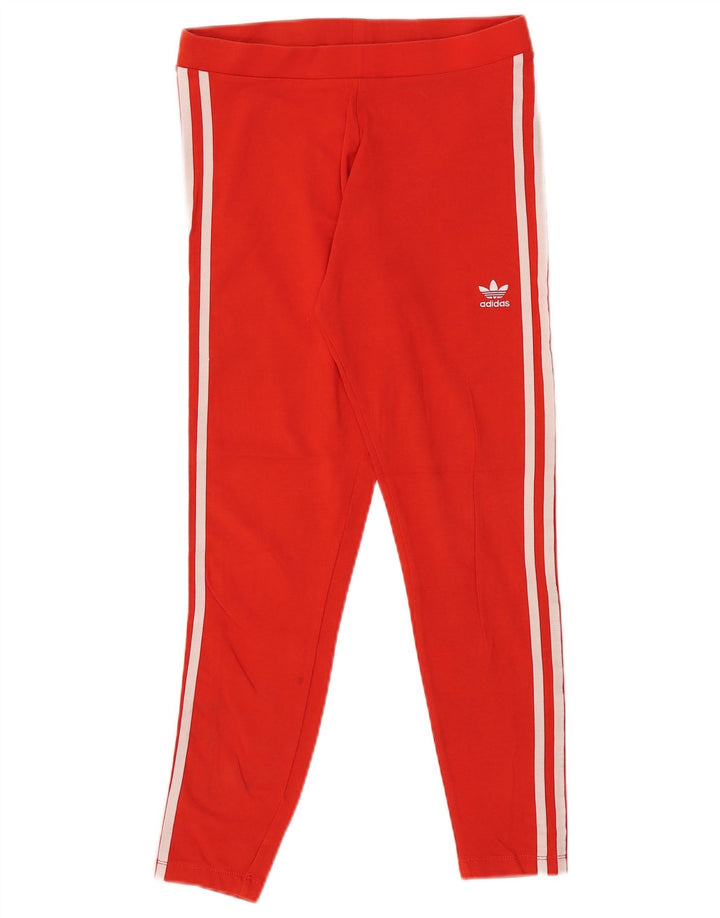 Leggings pentru femei Adidas UK 10 mic, roșu, bumbac