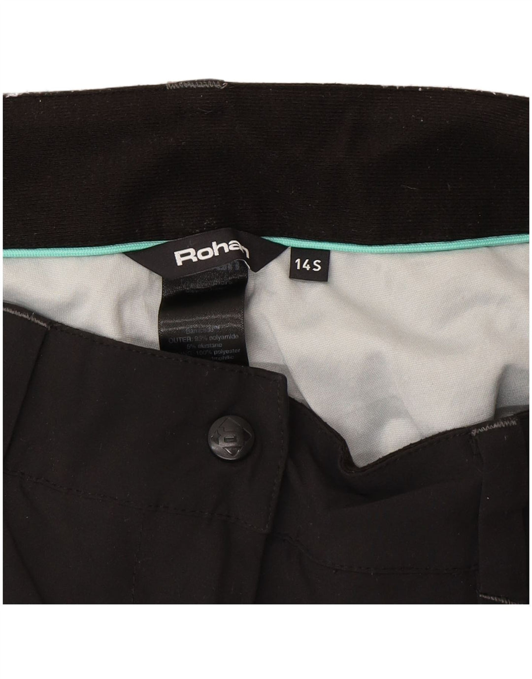 Pantaloni chino drepti pentru femei Rohan UK 14 Large W32 L30 Poliamidă neagră