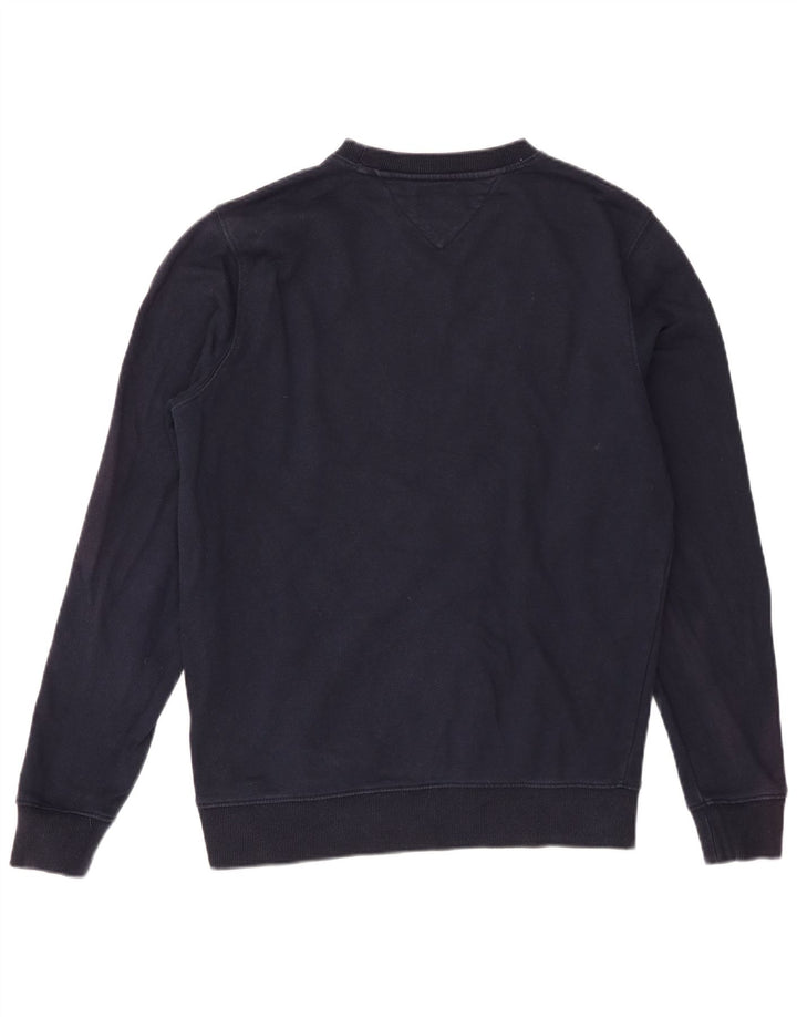 Hanorac grafic pentru bărbați Tommy Hilfiger Pulover mediu din bumbac bleumarin