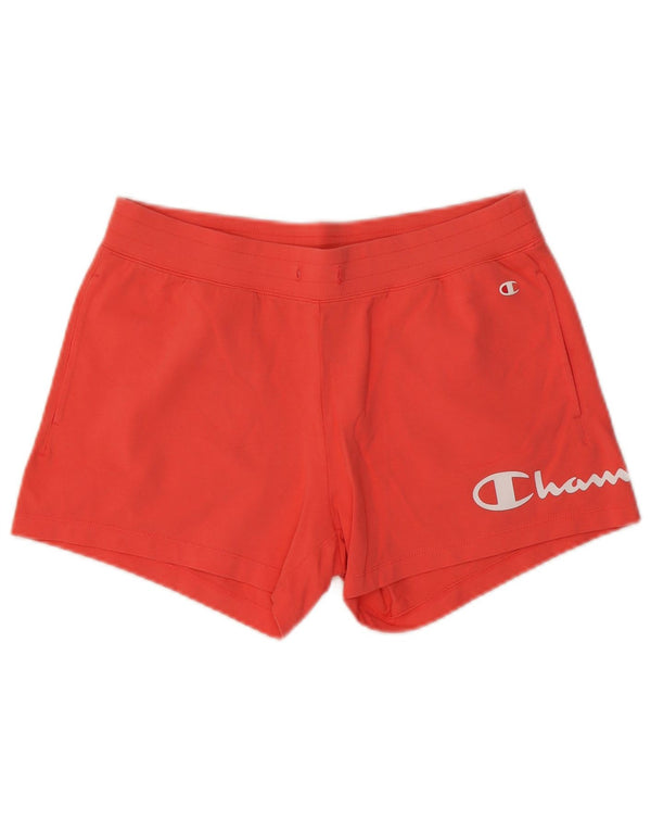 Pantaloni scurți sport grafic Champion pentru femei UK 14, bumbac portocaliu mediu