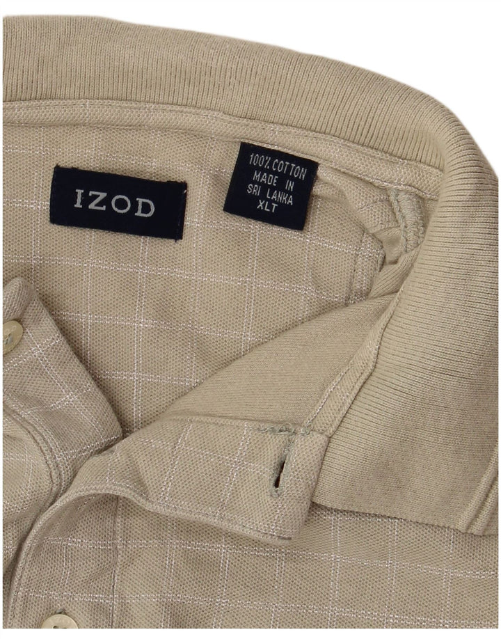 Cămașă polo înaltă Izod pentru bărbați, bumbac geometric verde XL