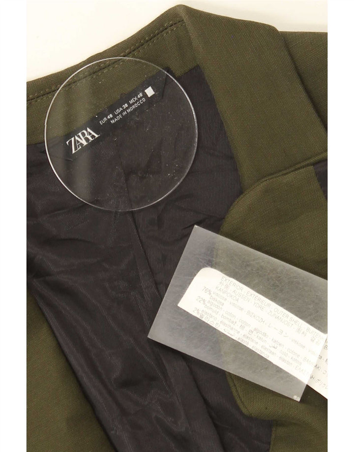 Blazer pentru bărbați Zara cu 2 nasturi EU 48 Viscoză verde medie
