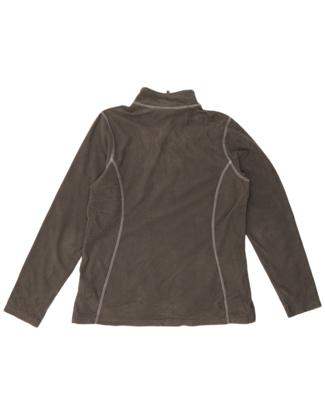 EDDIE BAUER Pulover pentru damă, cu fermoar și gât, din lână UK 16, mare, gri, poliester
