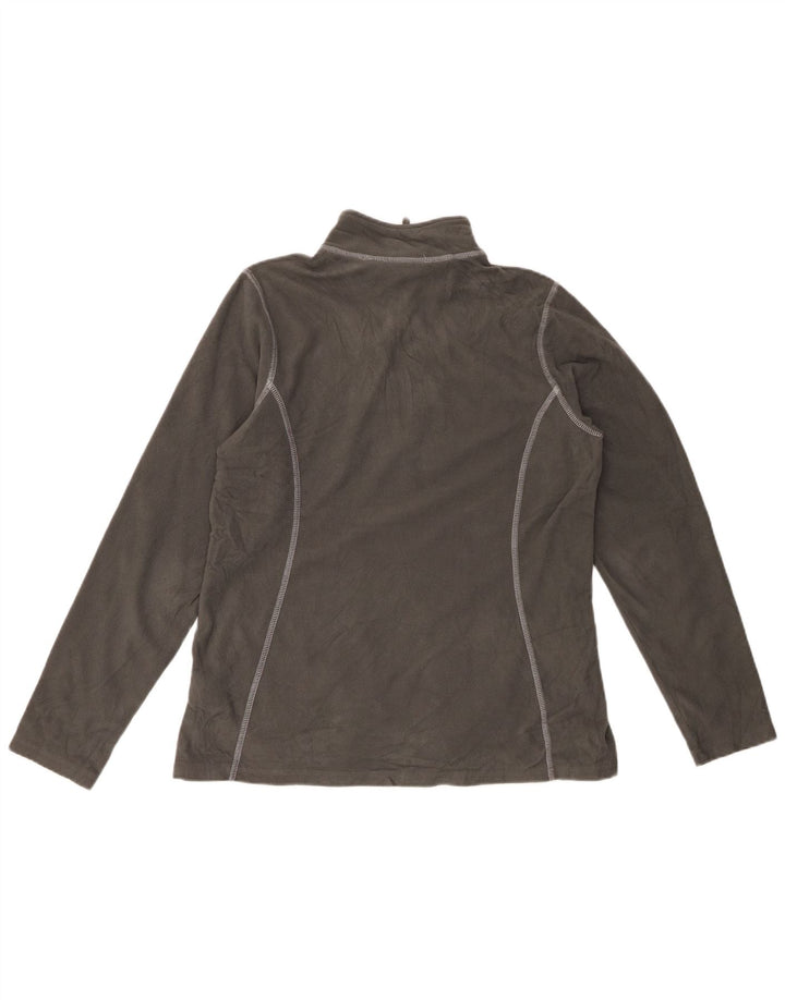 EDDIE BAUER Pulover pentru damă, cu fermoar și gât, din lână UK 16, mare, gri, poliester