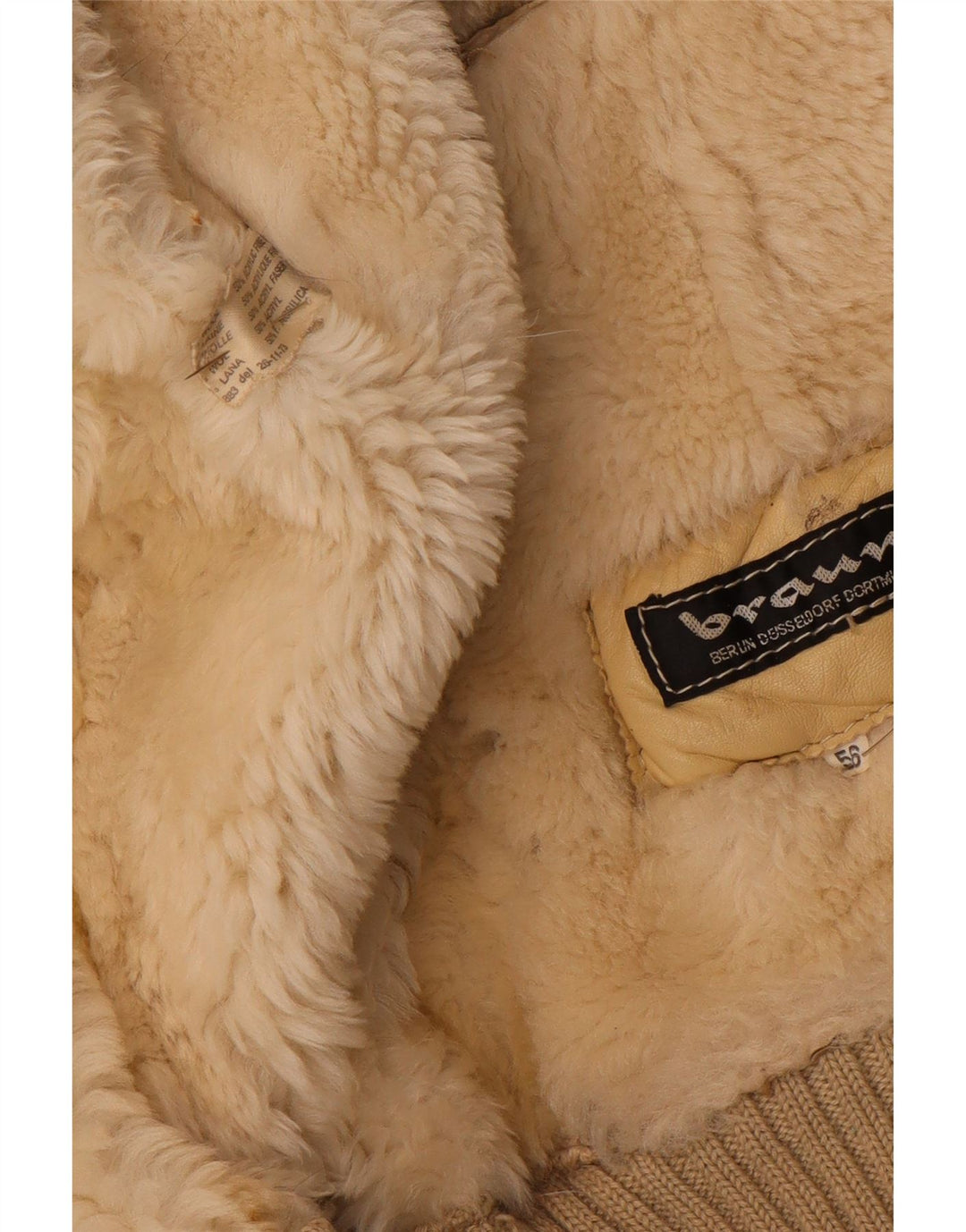 Jachetă Sherpa pentru bărbați VINTAGE IT 56 3XL Lână bej