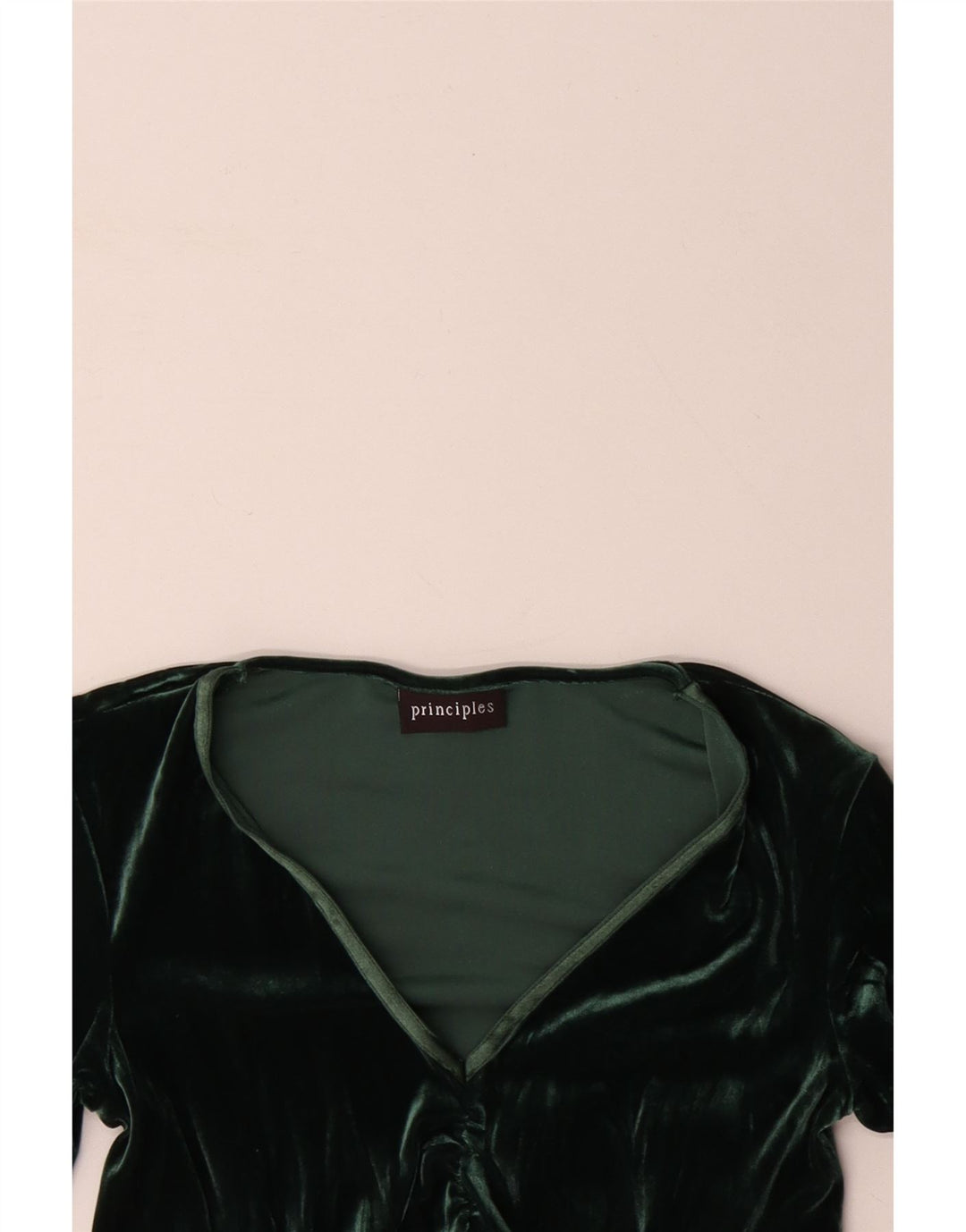 PRINCIPII Bluză din velur cu mânecă lungă pentru femei UK 10 Small Green Floral