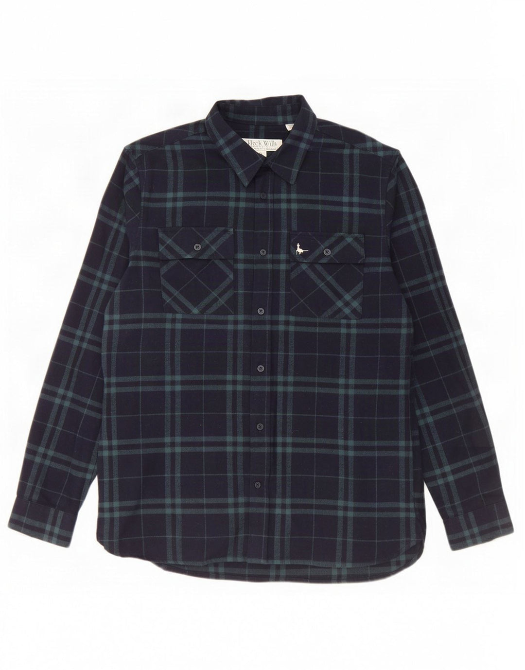 Cămașă Jack Wills pentru bărbați, cu tăiere clasică, din flanel, din bumbac cu carouri, albastru bleumarin