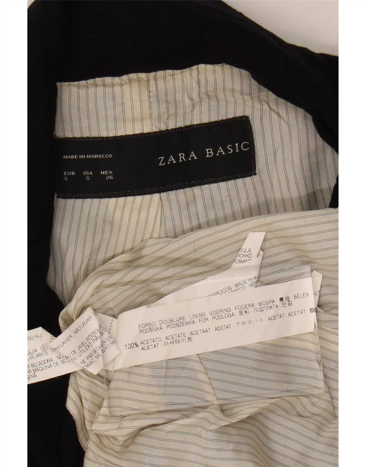 Sacou blazer pentru femei Zara, cu 1 nasture, UK 8, mic, negru, acetat