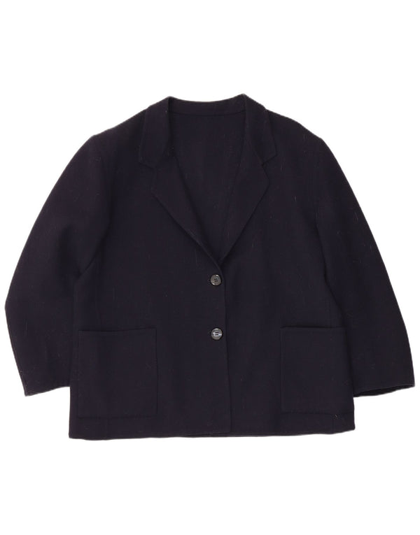 Piacenza Womens 3/4 Sleeve 2 Button Blazer Jacket UK 16 Large Navy Blue