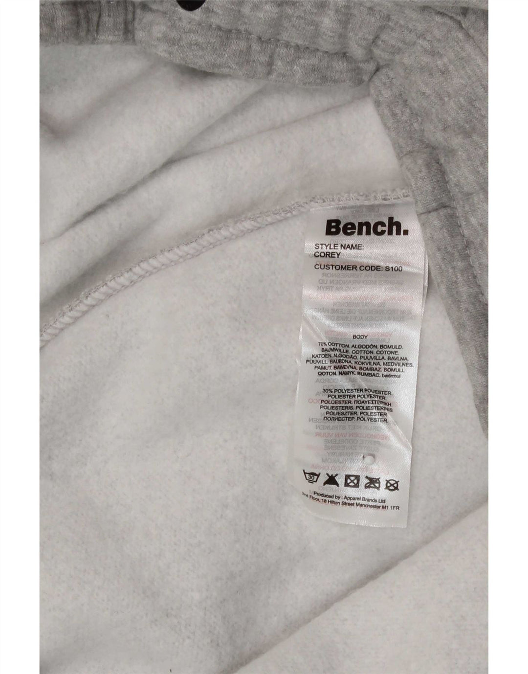 Pantaloni de trening cu grafic pentru femei Bench UK 16 mare bumbac gri