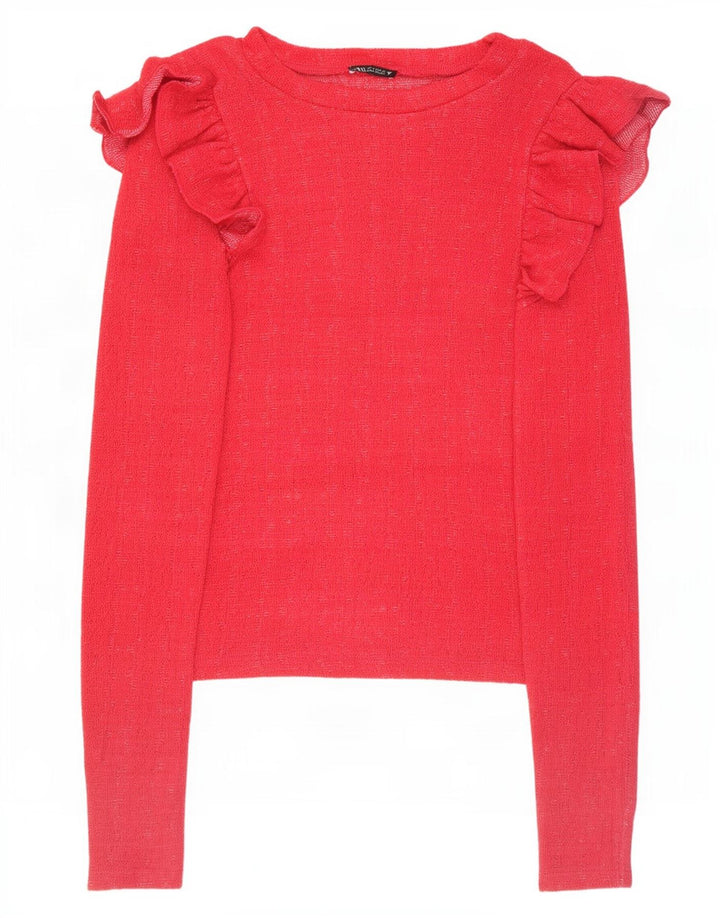 Crop Top pentru femei Zara cu mânecă lungă UK 10 Mic roz poliester