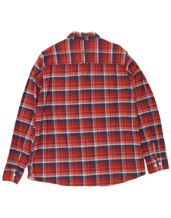 Cămașă de flanel pentru bărbați Fat Face 2XL, bumbac cu carouri roșii