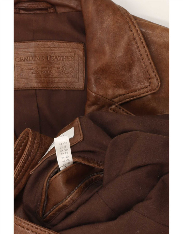 Sacou blazer din piele cu 2 nasturi C & A pentru femei IT 44 maro mediu