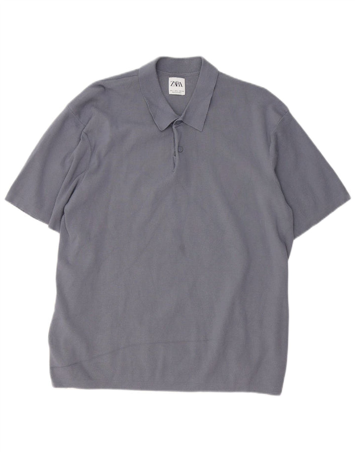 Tricou polo pentru bărbați Zara, mare, gri, viscoză