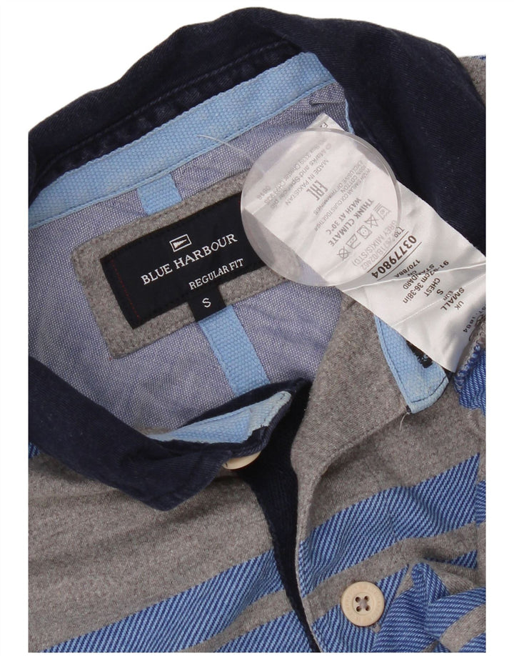 Tricou polo rugby cu mânecă lungă pentru bărbați Marks & Spencer, cu dungi mici, gri