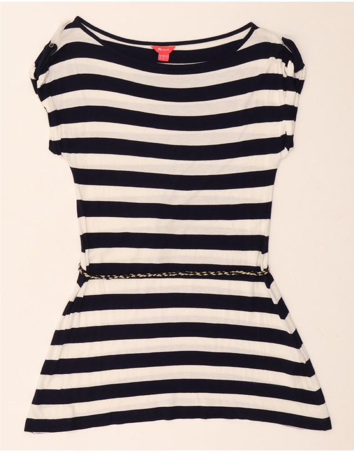 Top cu tunică pentru femei MONSOON UK 12 Medium Bleumarin, viscoză cu dungi