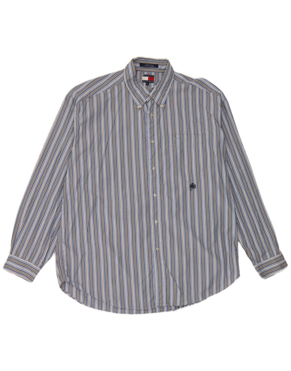Cămașă pentru bărbați Tommy Hilfiger XL, bumbac cu dungi albastre