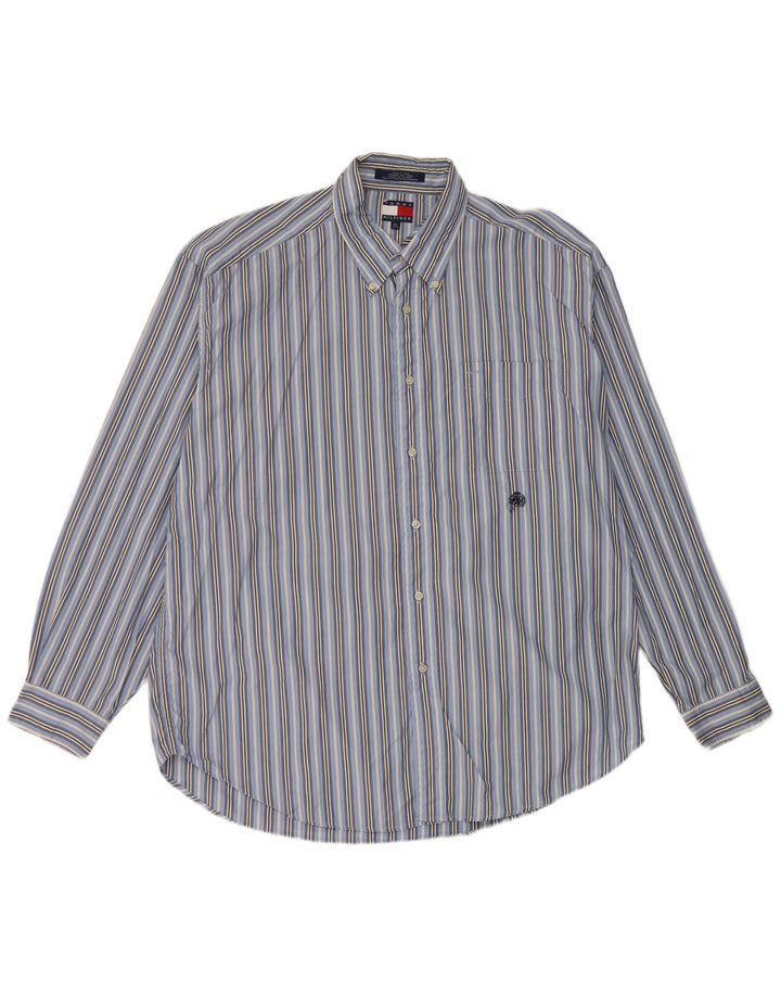 Cămașă pentru bărbați Tommy Hilfiger XL, bumbac cu dungi albastre
