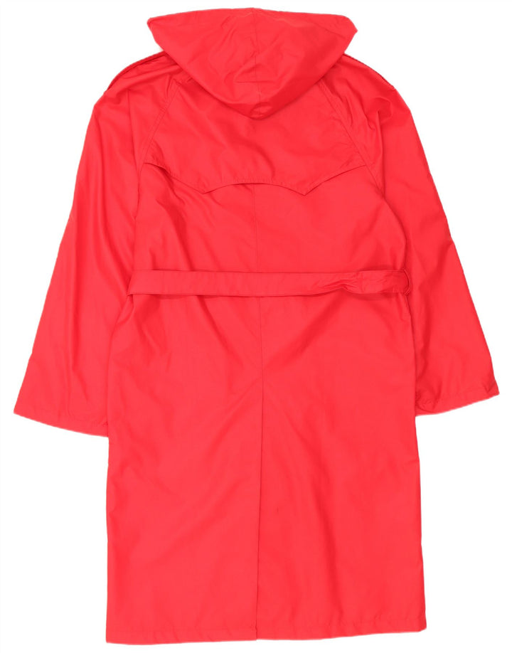 Trench cu glugă Fiorucci pentru femei UK 14 Nylon roșu mediu