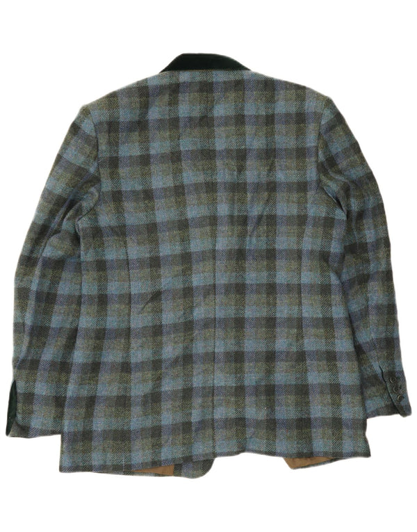 Jachetă vintage pentru femei cu 2 nasturi EU 46 XL Viscoză albastră