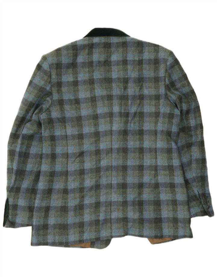 Jachetă vintage pentru femei cu 2 nasturi EU 46 XL Viscoză albastră