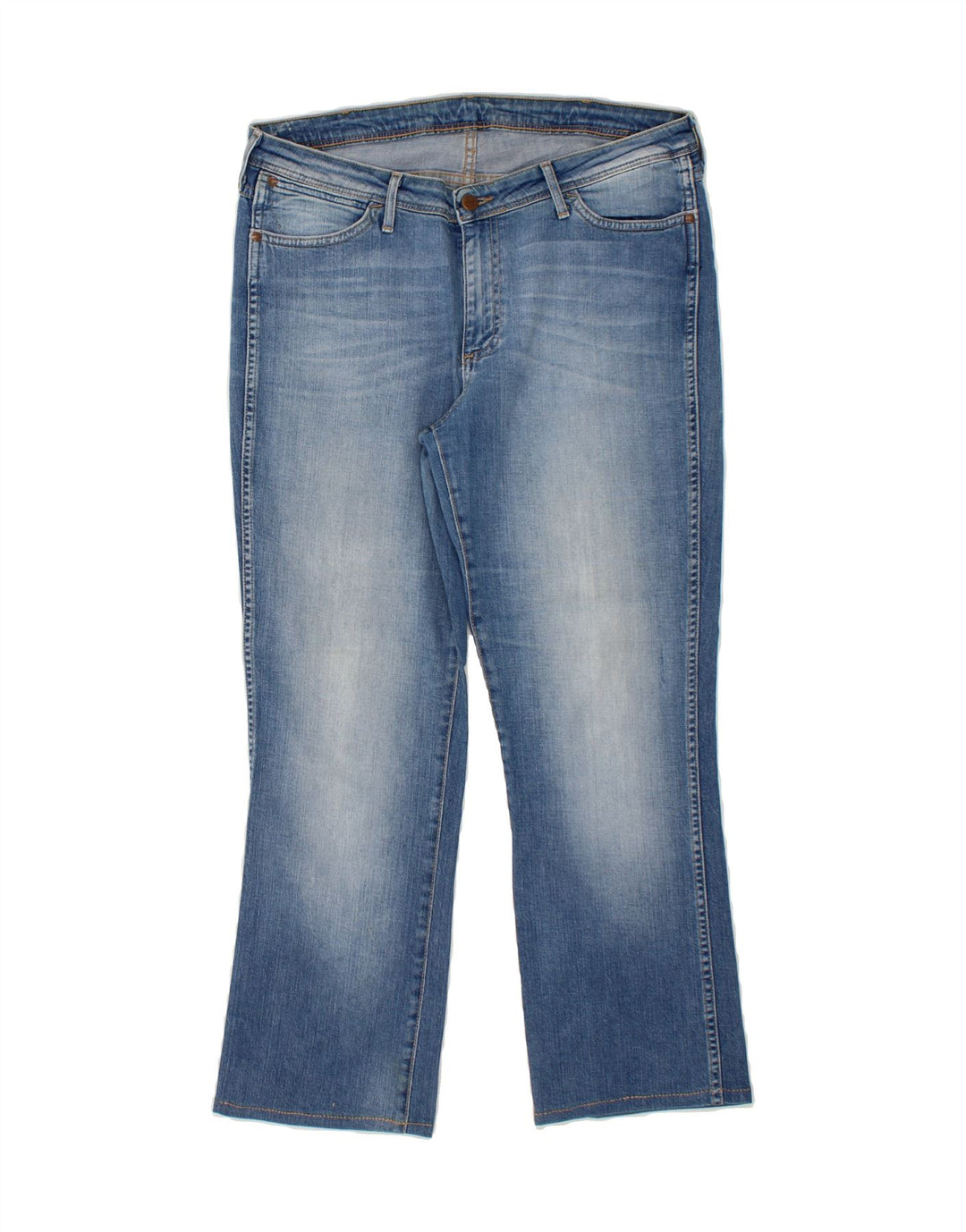 WRANGLER Womens Sara Straight Jeans W34 L27 Blue Cotton Vintage Wrangler and Second-Hand Wrangler from Messina Hembry 