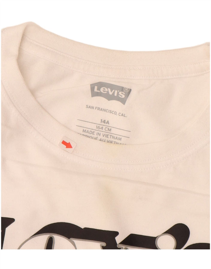 Tricou grafic LEVI'S Băieți Top 13-14 Ani Bumbac Alb