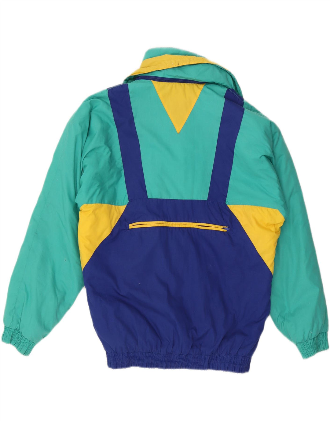 Jachetă de schi cu glugă vintage pentru bărbați UK 38 Medium, multicoloră