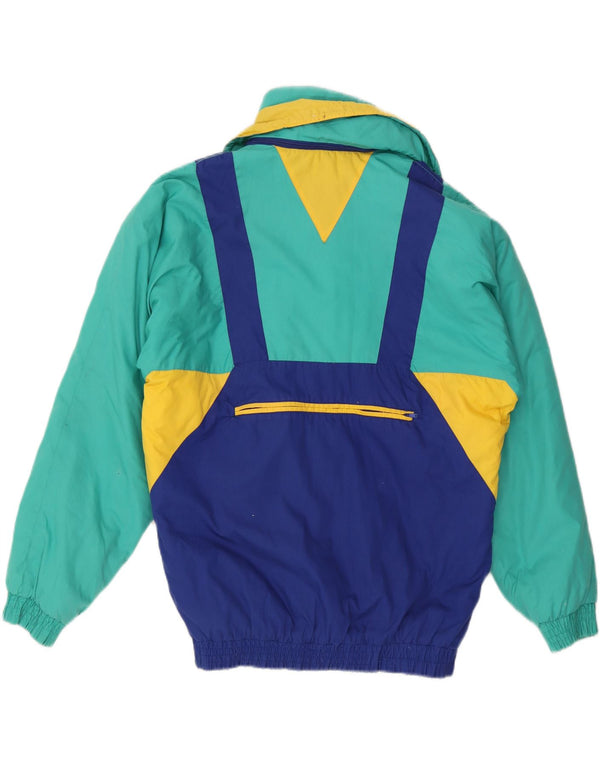 Jachetă de schi cu glugă vintage pentru bărbați UK 38 Medium, multicoloră